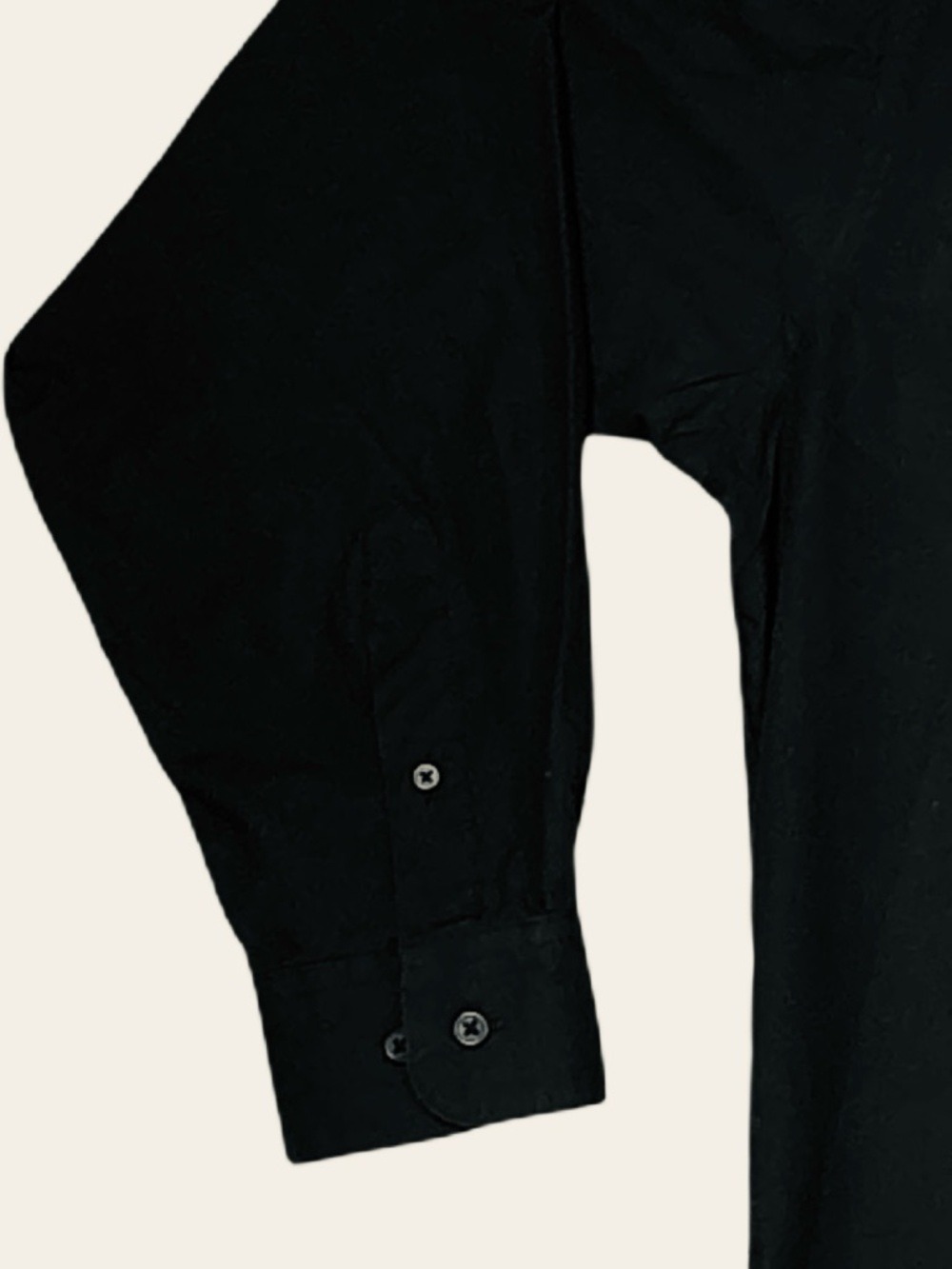 Giovanni Uomo Black Dress Shirt 17.5 | Men's Long Sleeve Cotton Blend 34-35 - Picture 4 of 6